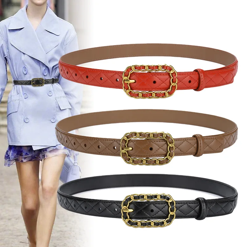 Fashion Women's Leather Belt with Casual Belt Women's Leather Two-layer Cowhide Belt Thin Waistband Belts for Women
Fashion Women's Leather Belt with Casual Belt Women's Leather Two-layer Cowhide Belt Thin Waistband Belts for Women