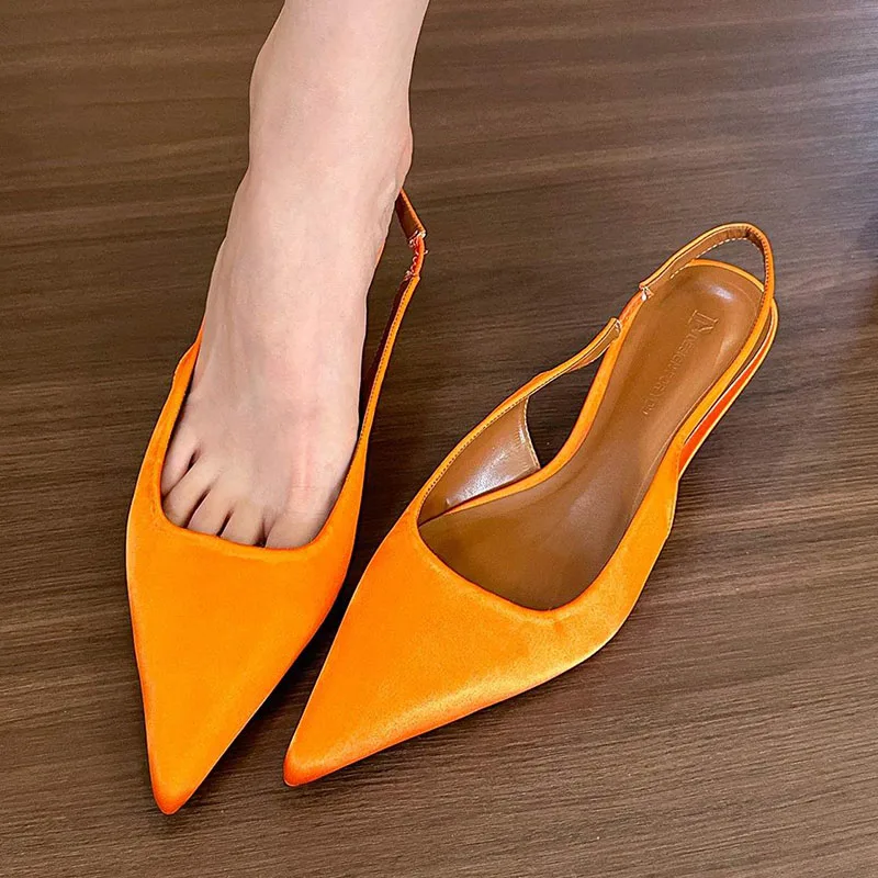 2024 Autumn Orange Purple New Brand Women Sandal Shoes Fashion Pointed Toe Shallow Slip On Slingback Shoes Thin Low Heel Pumps
2024 Autumn Orange Purple New Brand Women Sandal Shoes Fashion Pointed Toe Shallow Slip On Slingback Shoes Thin Low Heel Pumps