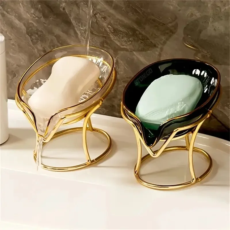 1. This elegant golden soap dish features a leakproof design without the need for drilling, equipped with a durable plastic base
1. This elegant golden soap dish features a leakproof design without the need for drilling, equipped with a durable plastic base