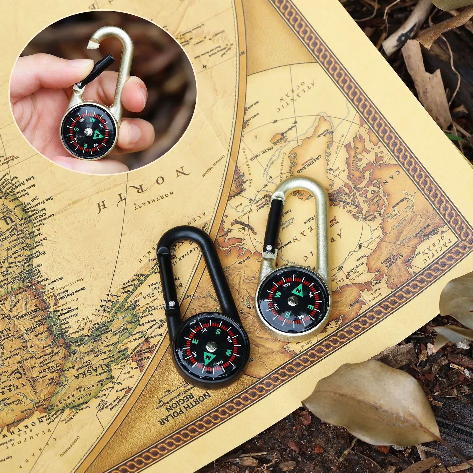 2-in-1 Metal Keychain with Compass, Carabiner, Multifunctional Outdoor Survival Gear for Hiking, Camping, Emergency
2-in-1 Metal Keychain with Compass, Carabiner, Multifunctional Outdoor Survival Gear for Hiking, Camping, Emergency