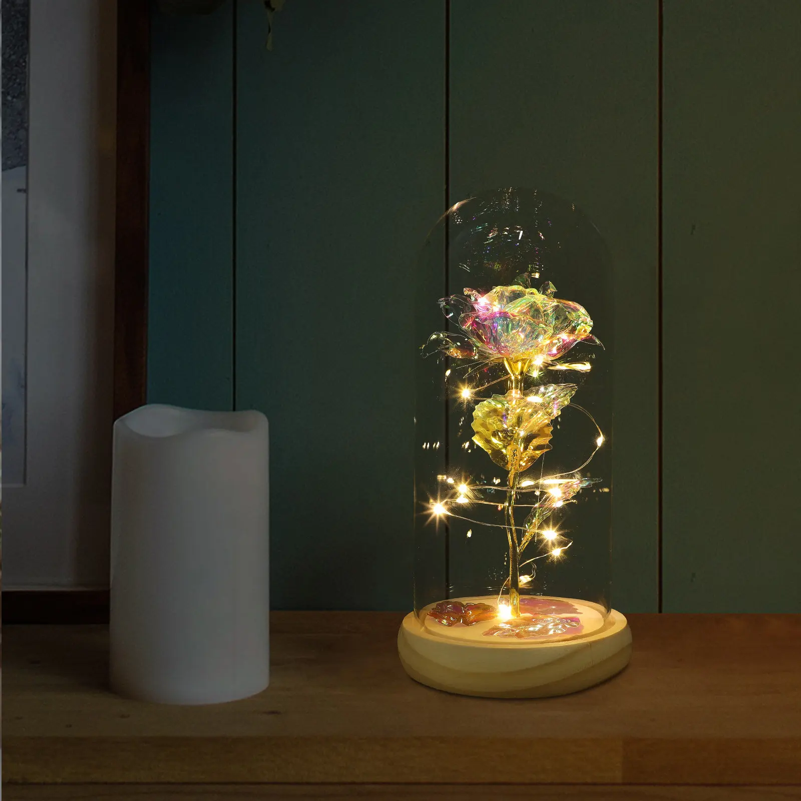 1 шт. Искусственная роза с LED-подсветкой в прозрачном куполе на деревянной подставке, изысканный декор для дома, романтическая атмосфера для свадьбы
1 шт. Искусственная роза с LED-подсветкой в прозрачном куполе на деревянной подставке, изысканный декор для дома, романтическая атмосфера для свадьбы