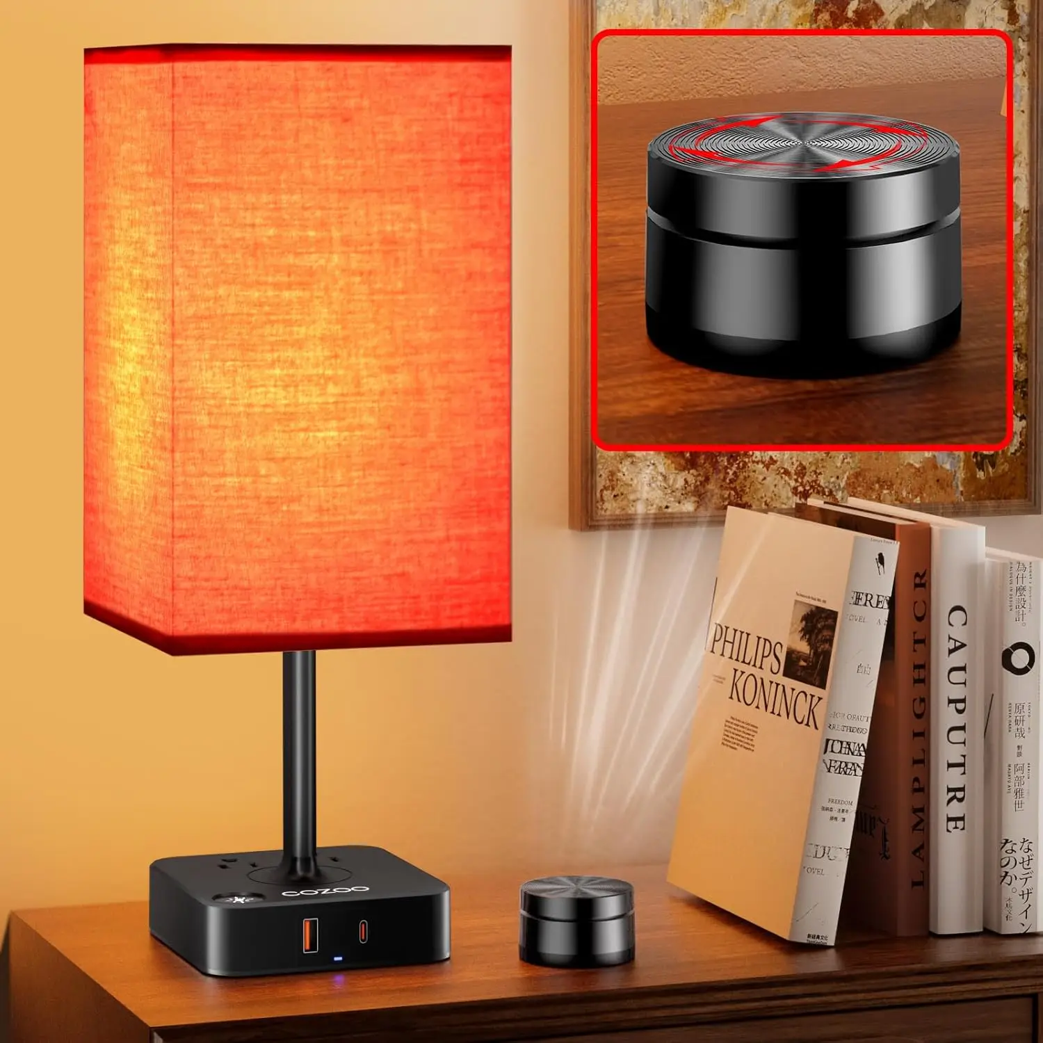 Dimmable Bedside Table Lamp with Remote, USB C+A & AC Outlets, White Shade for Living Room, Dorm, Home Office
Dimmable Bedside Table Lamp with Remote, USB C+A & AC Outlets, White Shade for Living Room, Dorm, Home Office