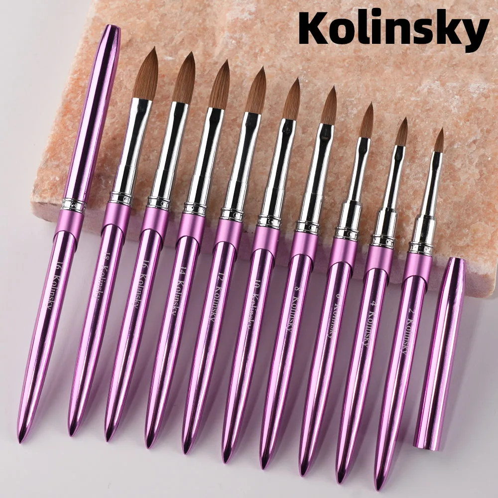 Sweet-Z 100% кисть для акриловых ногтей Kolinsky, размер 2-18, розовая, фиолетовая, медная, с металлической ручкой, высококачественная кисть для рисования акриловой пудры
Sweet-Z 100% кисть для акриловых ногтей Kolinsky, размер 2-18, розовая, фиолетовая, медная, с металлической ручкой, высококачественная кисть для рисования акриловой пудры