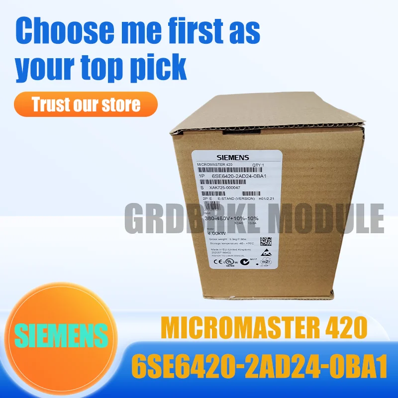 New Original SIEMENS 6SE6420-2AD24-0BA1 MICROMASTER 420 Inverter 4kW
New Original SIEMENS 6SE6420-2AD24-0BA1 MICROMASTER 420 Inverter 4kW