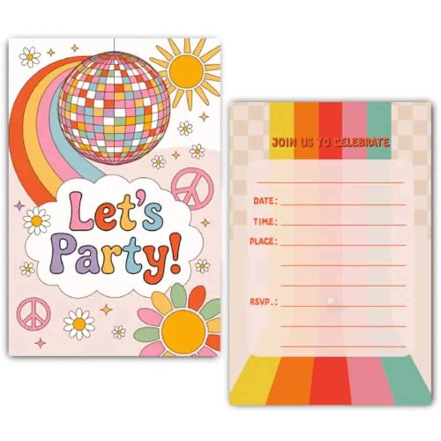 Multicolor Party Invitation for Girls, 30 Cards With 30 Envelopes.
Multicolor Party Invitation for Girls, 30 Cards With 30 Envelopes.