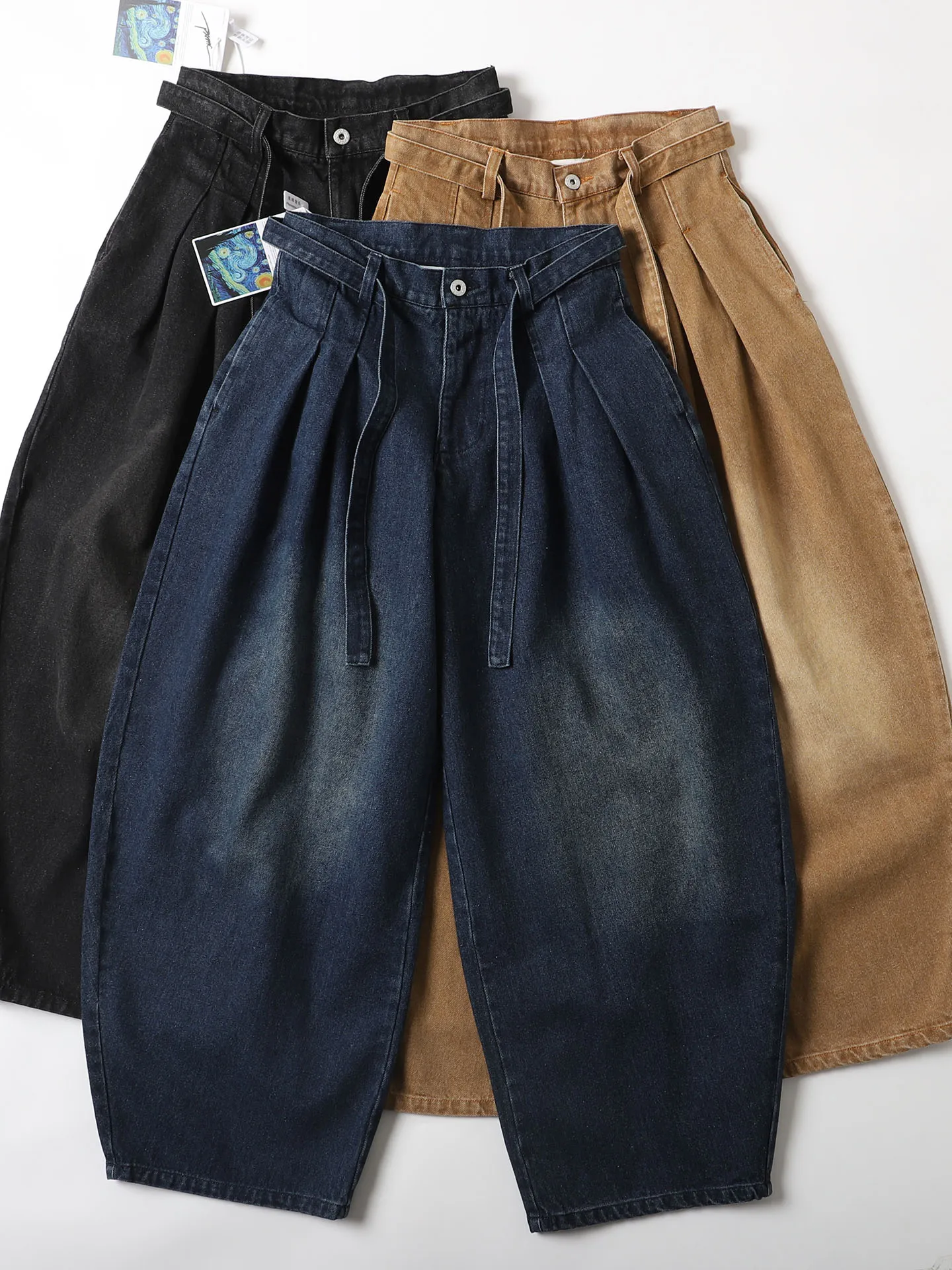 Retro Waed Loose Fit Tapered Jeans Wide Leg Pants Casual Men's Faion Cotton Denim Artistic Sle Pl Music Brand
Retro Waed Loose Fit Tapered Jeans Wide Leg Pants Casual Men's Faion Cotton Denim Artistic Sle Pl Music Brand