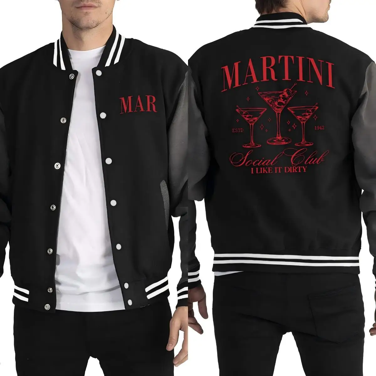 Martini Cocktail Social Club I Like It Dirty Printed Men Jackets Sport Fleece Baseball Uniform Man Loose All-Match Clothes
Martini Cocktail Social Club I Like It Dirty Printed Men Jackets Sport Fleece Baseball Uniform Man Loose All-Match Clothes