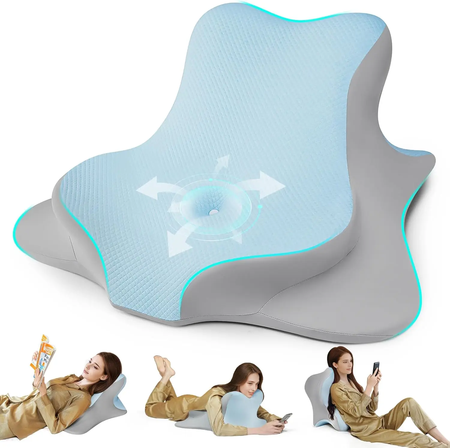 Эргономичная подушка-клин из пены с эффектом памяти для чтения, сна и поддержки спины - синяя
Эргономичная подушка-клин из пены с эффектом памяти для чтения, сна и поддержки спины - синяя