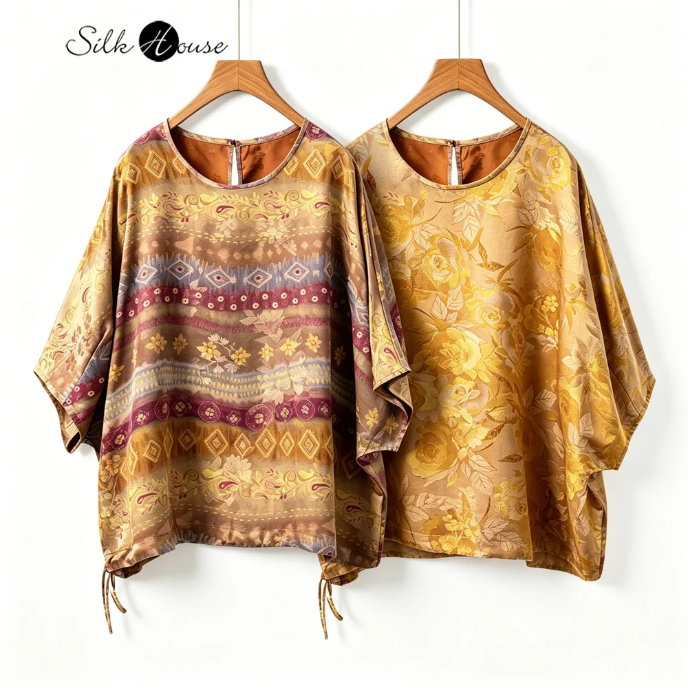 Plus Size 2026 Women's Casual Summer New Retro 100% Natural Mulberry Silk Red Cloud Yarn Round Neck Batwing Sleeve T-shirt
Plus Size 2026 Women's Casual Summer New Retro 100% Natural Mulberry Silk Red Cloud Yarn Round Neck Batwing Sleeve T-shirt