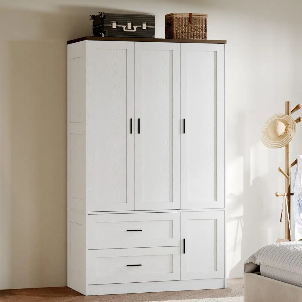 Armoire Wardrobe Closet with 3 Drawers and LED Light 72 Wooden Bedroom Armoire with 2 Doors and Retro Ceramic Door Handles Mode
Armoire Wardrobe Closet with 3 Drawers and LED Light 72 Wooden Bedroom Armoire with 2 Doors and Retro Ceramic Door Handles Mode