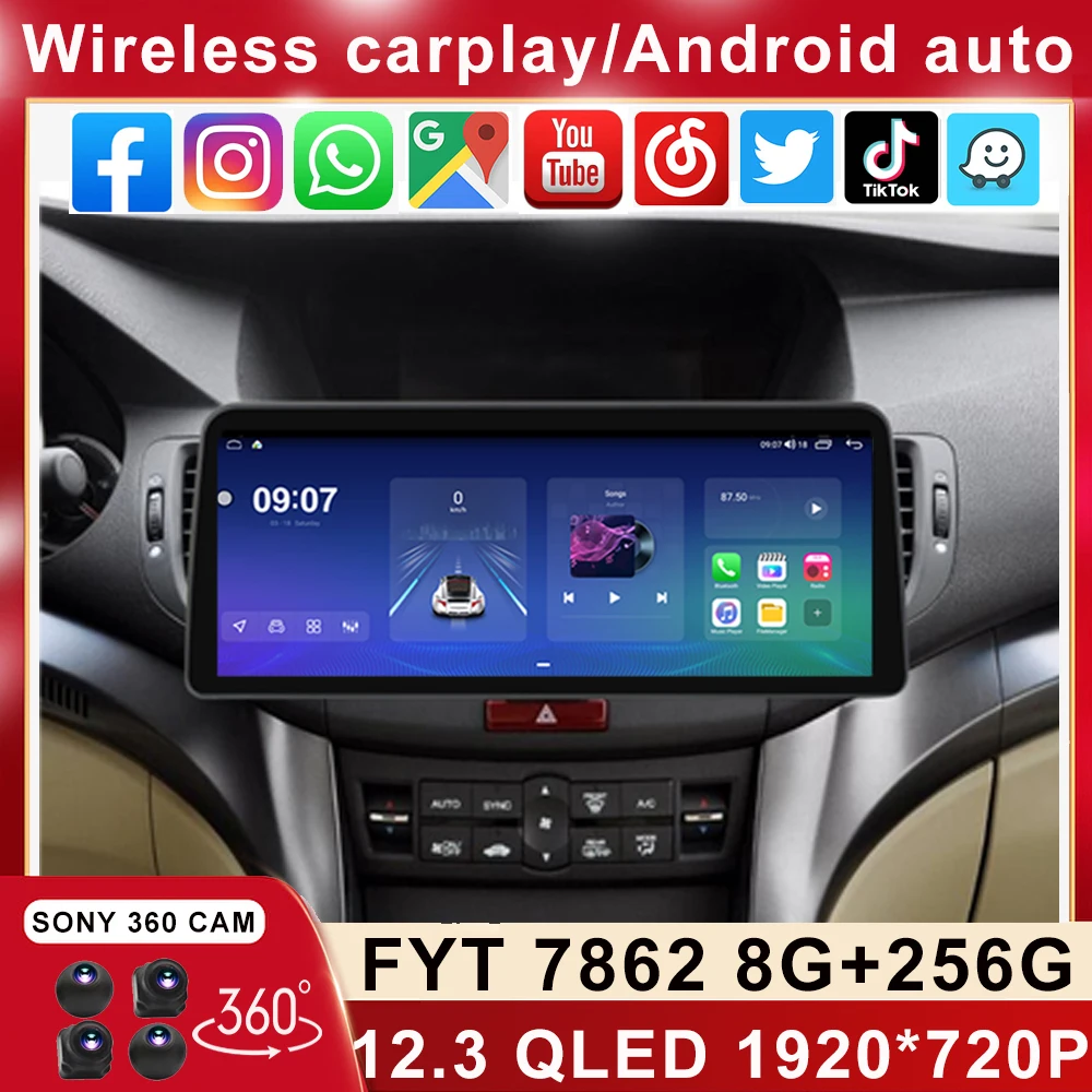 Автомобильный стереопроигрыватель 12,3 дюйма для Honda Spirior Accord 8 Acura TSX 2008-2012 Android, мультимедийный видеоплеер SWC, головное устройство Carplay Auto 4G
Автомобильный стереопроигрыватель 12,3 дюйма для Honda Spirior Accord 8 Acura TSX 2008-2012 Android, мультимедийный видеоплеер SWC, головное устройство Carplay Auto 4G