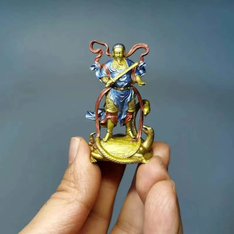 Zhenwu Emperor pure copper solid handmade painted ornament, home auspicious feng shui handicraft decoration small ornament
Zhenwu Emperor pure copper solid handmade painted ornament, home auspicious feng shui handicraft decoration small ornament