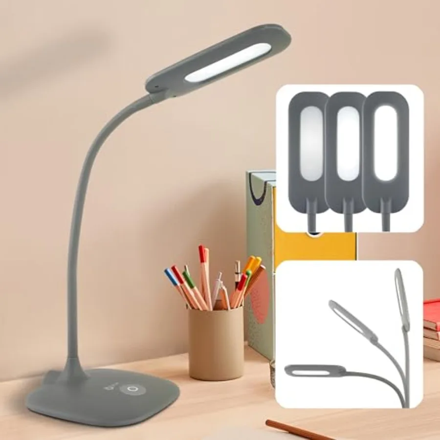 LED Soft Touch Desk Lamp - 3 Brightness Settings with Energy Efficient Natural Daylight LEDs - Adjustable Flexible Neck and Tou
LED Soft Touch Desk Lamp - 3 Brightness Settings with Energy Efficient Natural Daylight LEDs - Adjustable Flexible Neck and Tou
