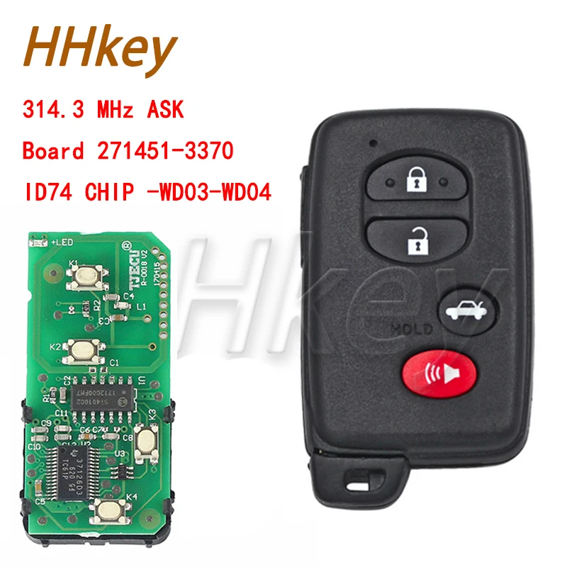 HHKEY 2007-2013 Avalon Camry Corolla ASK314.3 MHz смарт-ключ/плата 271451-3370/ID74 CHIP -WD03-WD04/TOY48/Dented (рынок США)
HHKEY 2007-2013 Avalon Camry Corolla ASK314.3 MHz смарт-ключ/плата 271451-3370/ID74 CHIP -WD03-WD04/TOY48/Dented (рынок США)