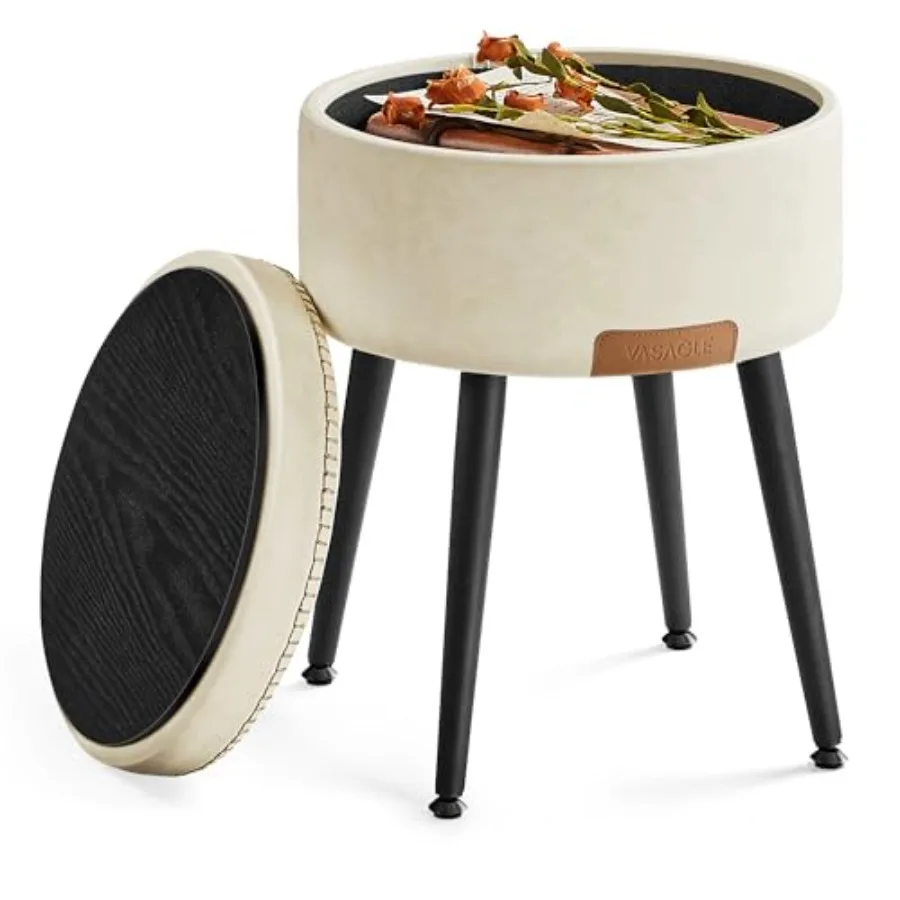 EKHO Collection - Storage Ottoman Vanity Chair Stool Synthetic Leather with Stitching Mid-Century Modern Round Storage Seat wit
EKHO Collection - Storage Ottoman Vanity Chair Stool Synthetic Leather with Stitching Mid-Century Modern Round Storage Seat wit