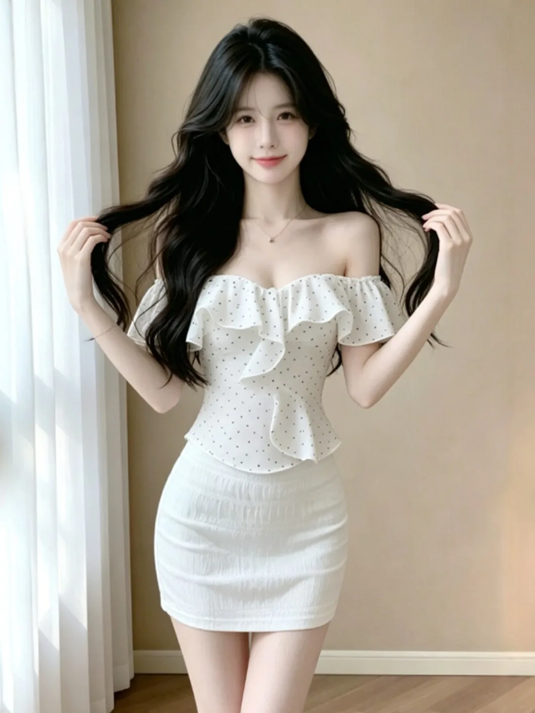 Korean Style Elegant One Shoulder Short Skirt Set Comfortable Breathable Summer Outfit Women's Fashion Casual Wear
Korean Style Elegant One Shoulder Short Skirt Set Comfortable Breathable Summer Outfit Women's Fashion Casual Wear