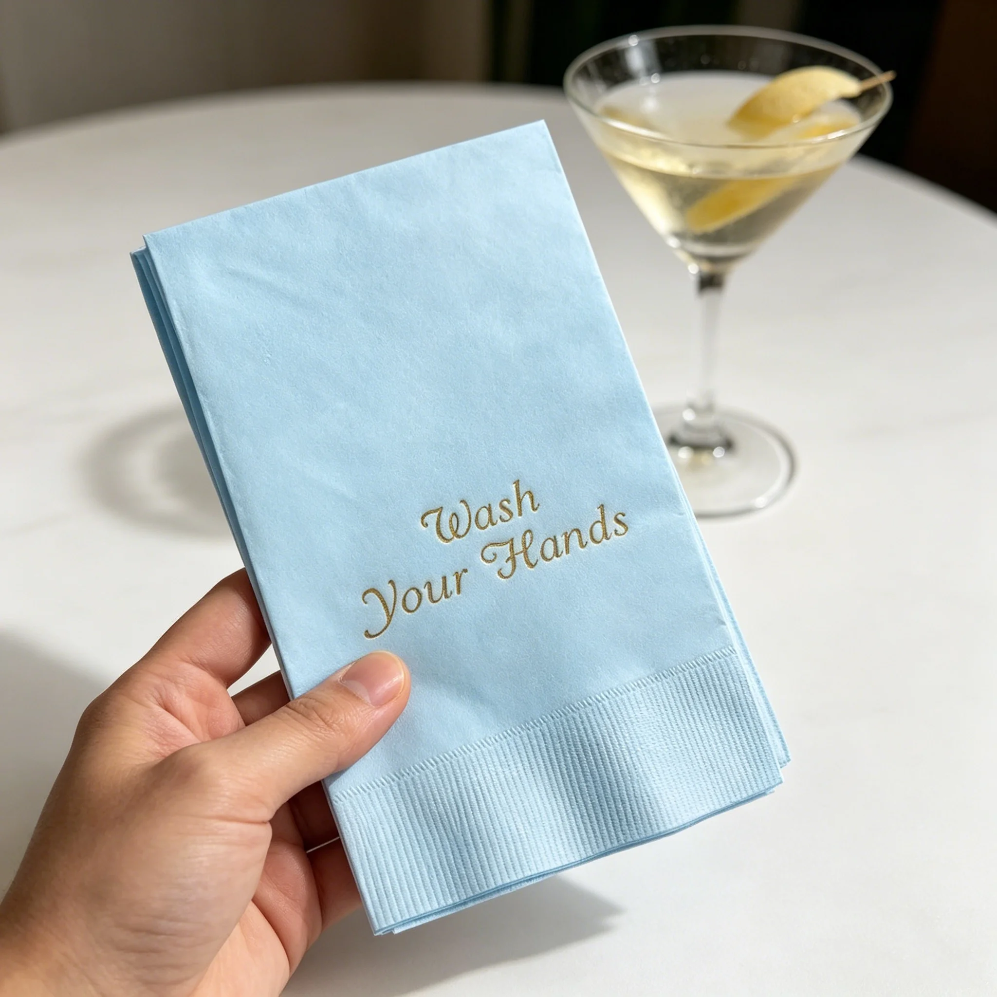 50pcs Custom Gold Foil "Wash Your Hands" Guest Towels, Personalized Elegant Script Bathroom Napkins for Powder Room, Guest Bath
50pcs Custom Gold Foil "Wash Your Hands" Guest Towels, Personalized Elegant Script Bathroom Napkins for Powder Room, Guest Bath
