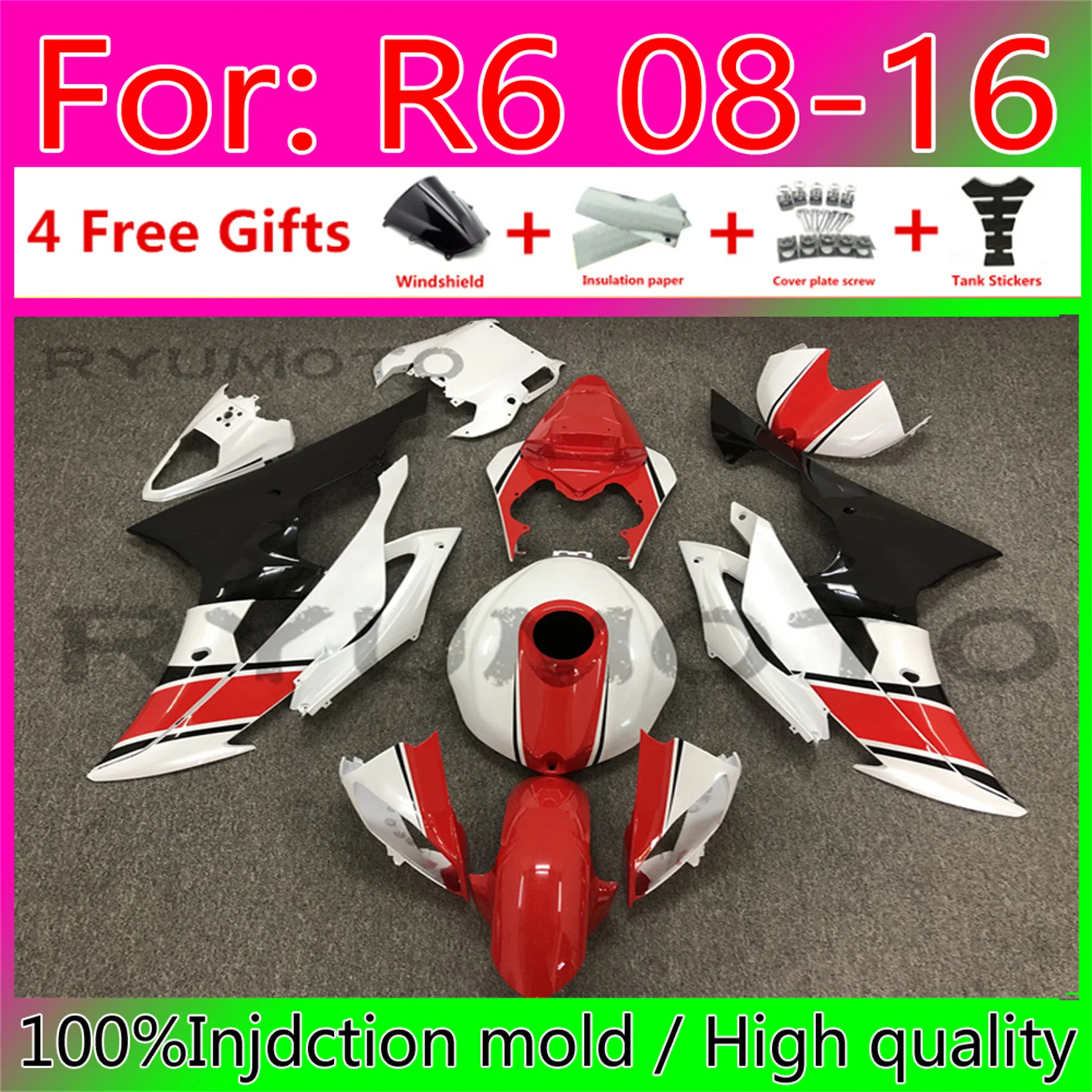 Motorcycle Injection Fairing Kits For Yamaha YZF R6 2008 2009 10 2011 12 13 15 16 Fairings Bodywork YFZ-R6 08 09 11
Motorcycle Injection Fairing Kits For Yamaha YZF R6 2008 2009 10 2011 12 13 15 16 Fairings Bodywork YFZ-R6 08 09 11