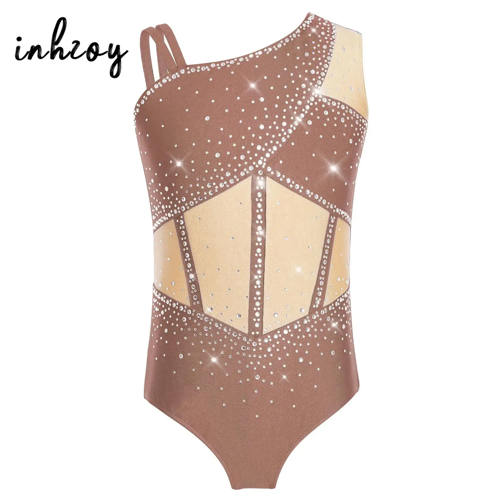 Kids Girls Shiny Rhinestones Ballet Dance Leotard Sleeveless Asymmetrical Bodysuit for Professional Training Competition
Kids Girls Shiny Rhinestones Ballet Dance Leotard Sleeveless Asymmetrical Bodysuit for Professional Training Competition