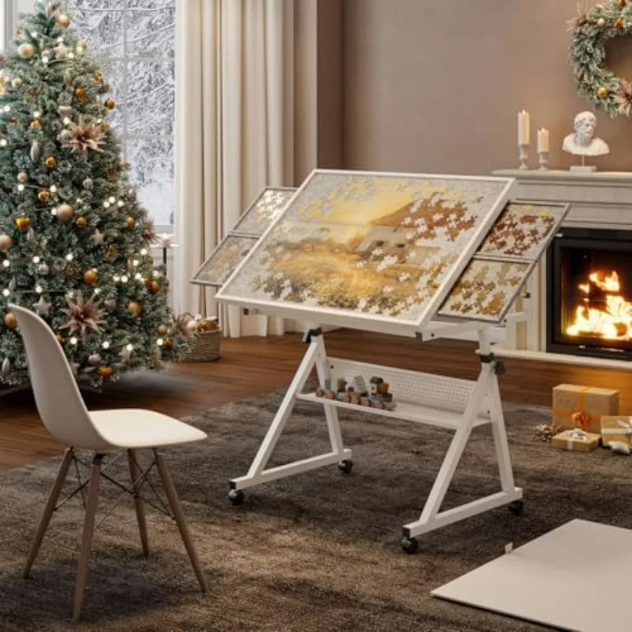 Wooden 1500 Piece Puzzle Table with Storage Drawer - Adjustable Height 360 Tilting Board - Portable Rolling Jigsaw Table with N
Wooden 1500 Piece Puzzle Table with Storage Drawer - Adjustable Height 360 Tilting Board - Portable Rolling Jigsaw Table with N