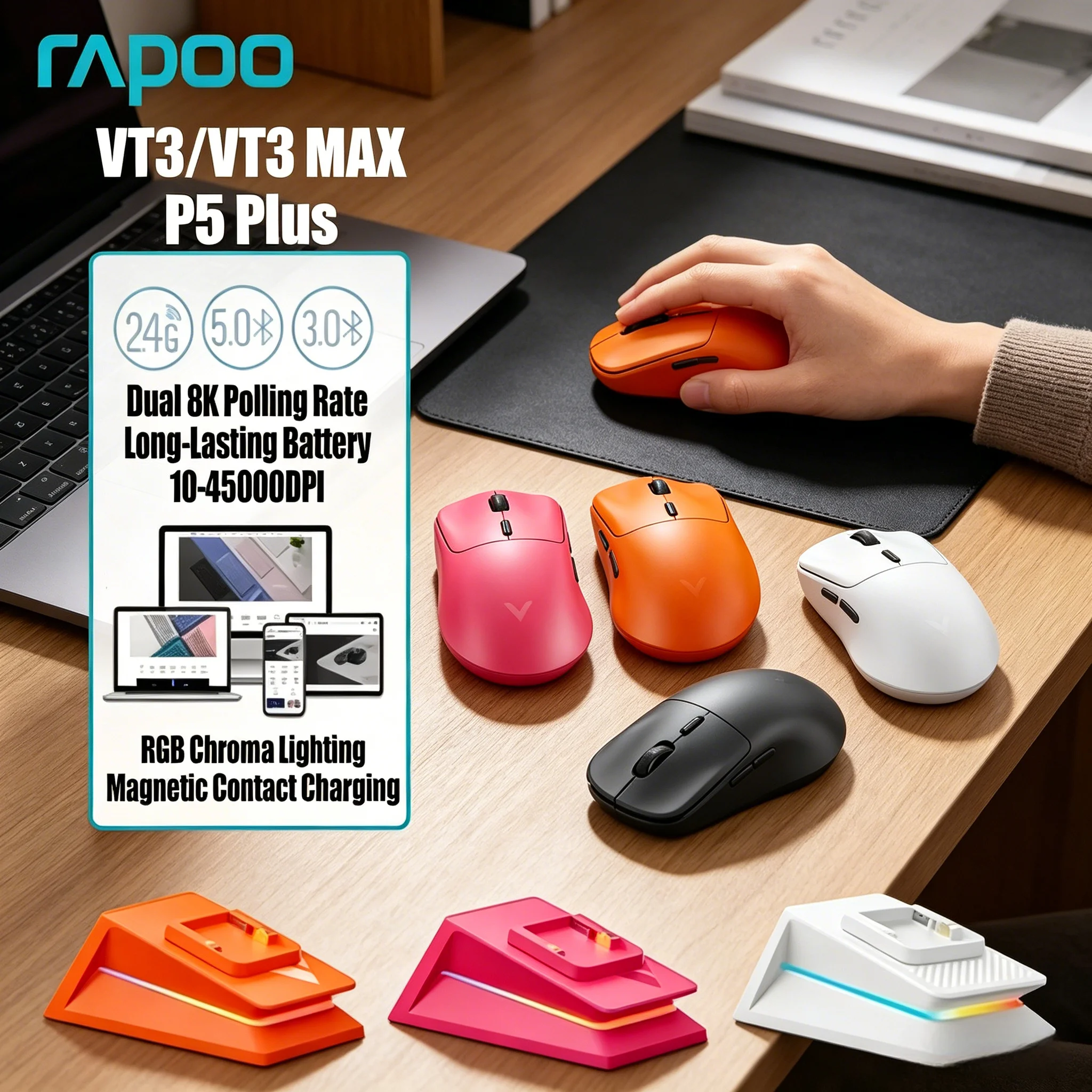 8K High Polling Rate Wireless Mouse Rapoo VT3 MAX P5 Plus 53g Lightweight Macro Gaming 750Hr
8K High Polling Rate Wireless Mouse Rapoo VT3 MAX P5 Plus 53g Lightweight Macro Gaming 750Hr