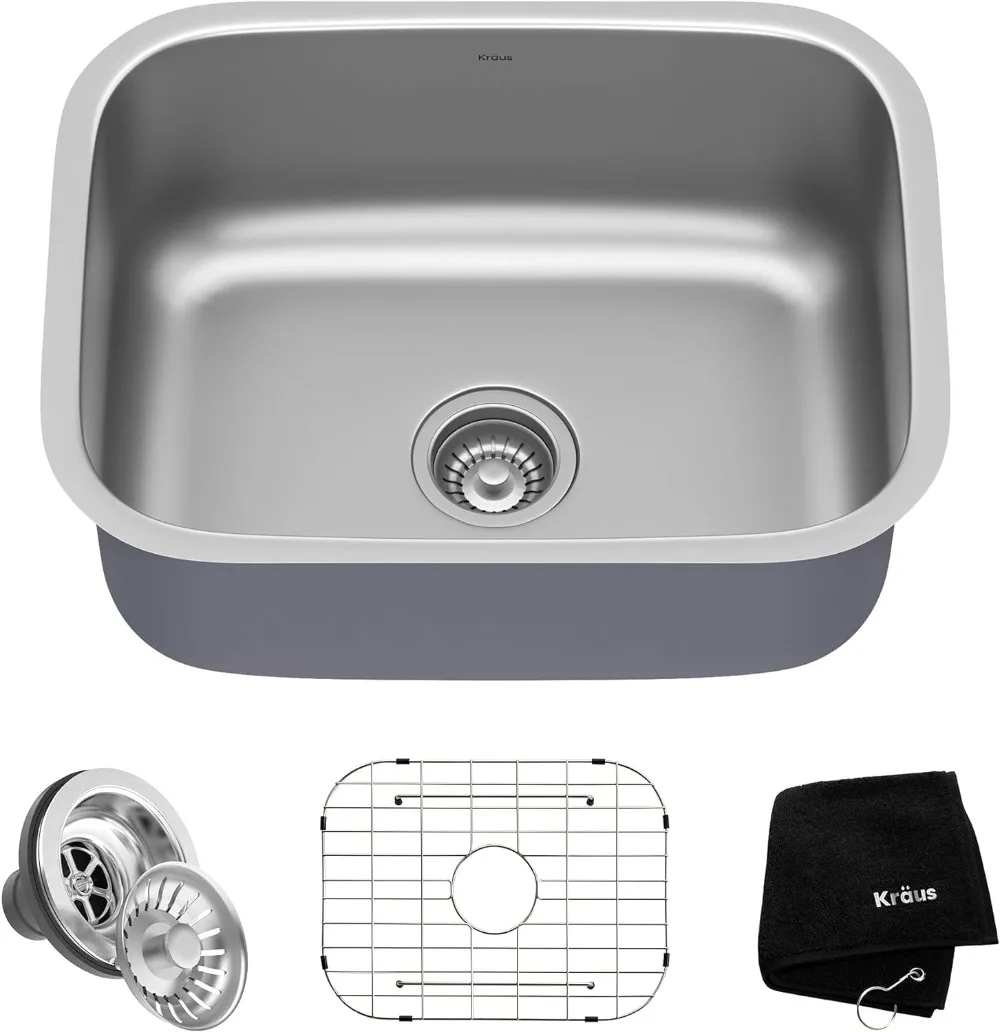 Kraus KBU12 23 Inch Undermount Single Bowl 16 Gauge Stainless Steel Kitchen Sink Superior Strength and Durability
Kraus KBU12 23 Inch Undermount Single Bowl 16 Gauge Stainless Steel Kitchen Sink Superior Strength and Durability