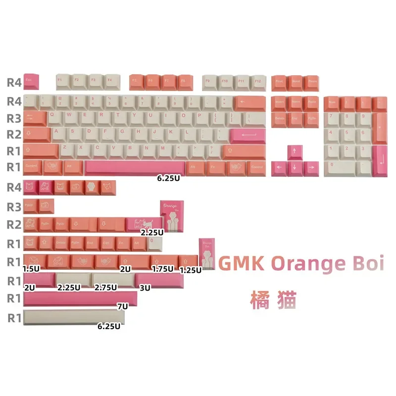 GMK orange cat keycap PBT hot sublimation mechanical keyboard keys cute personality original full set
GMK orange cat keycap PBT hot sublimation mechanical keyboard keys cute personality original full set