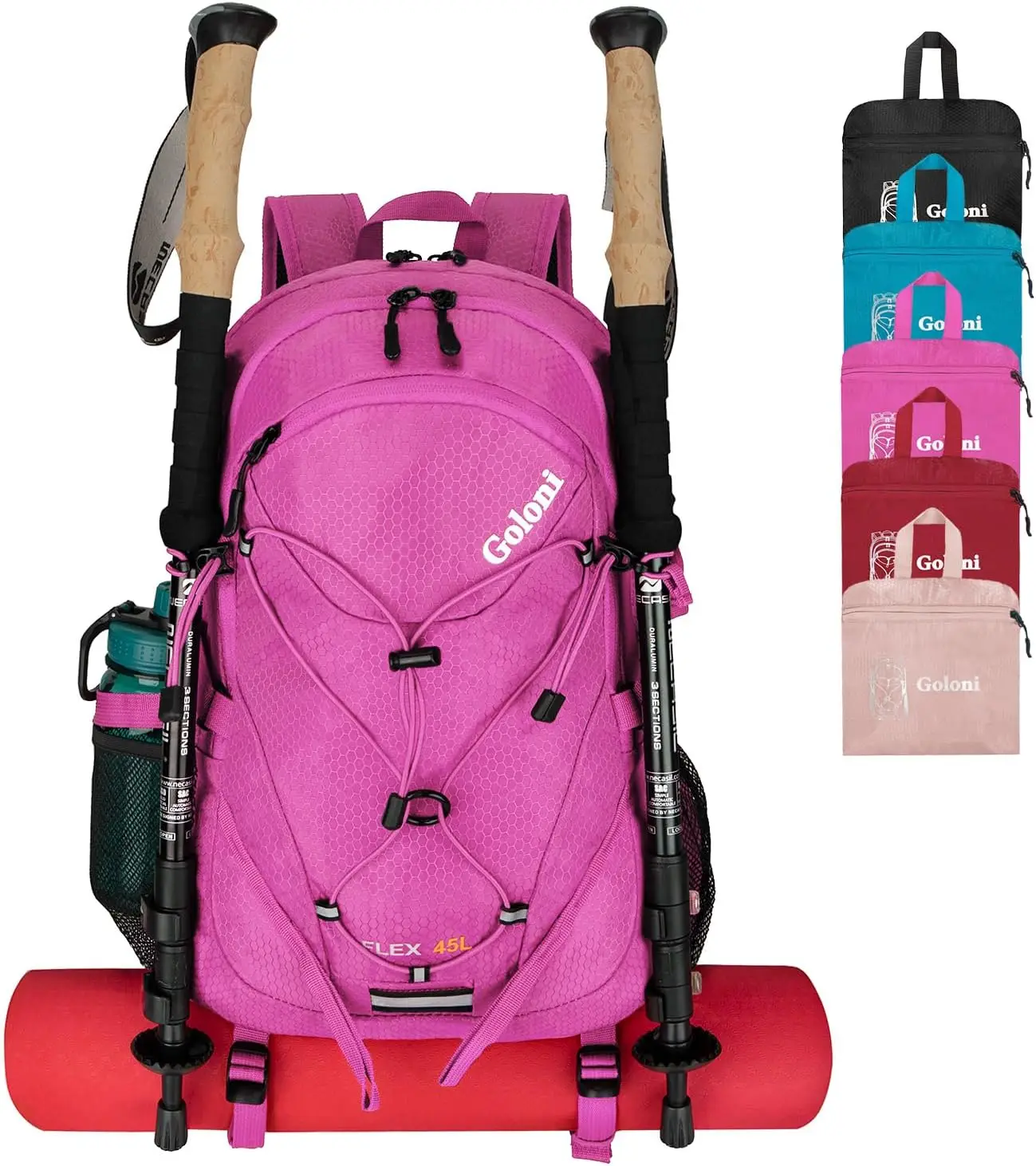 45L Hiking Backpack Lightweight Foldable, Waterproof Camping Backpack with Rain Cover & Pole Mat Carrying System, Ergonomic
45L Hiking Backpack Lightweight Foldable, Waterproof Camping Backpack with Rain Cover & Pole Mat Carrying System, Ergonomic