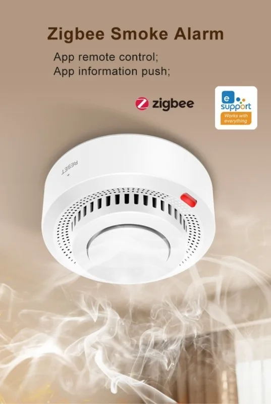 EWelink Zigbee Smart Smoke Alarm Battery Powered Ideal for Hotels and Homes Remote Control Compatible with Alice and Google Home
EWelink Zigbee Smart Smoke Alarm Battery Powered Ideal for Hotels and Homes Remote Control Compatible with Alice and Google Home