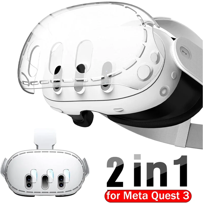 Защитный чехол 2 в 1, гарнитура VR Meta Quest 3, прозрачный защитный чехол, противоударный чехол с объективом камеры, закаленное стекло
Защитный чехол 2 в 1, гарнитура VR Meta Quest 3, прозрачный защитный чехол, противоударный чехол с объективом камеры, закаленное стекло