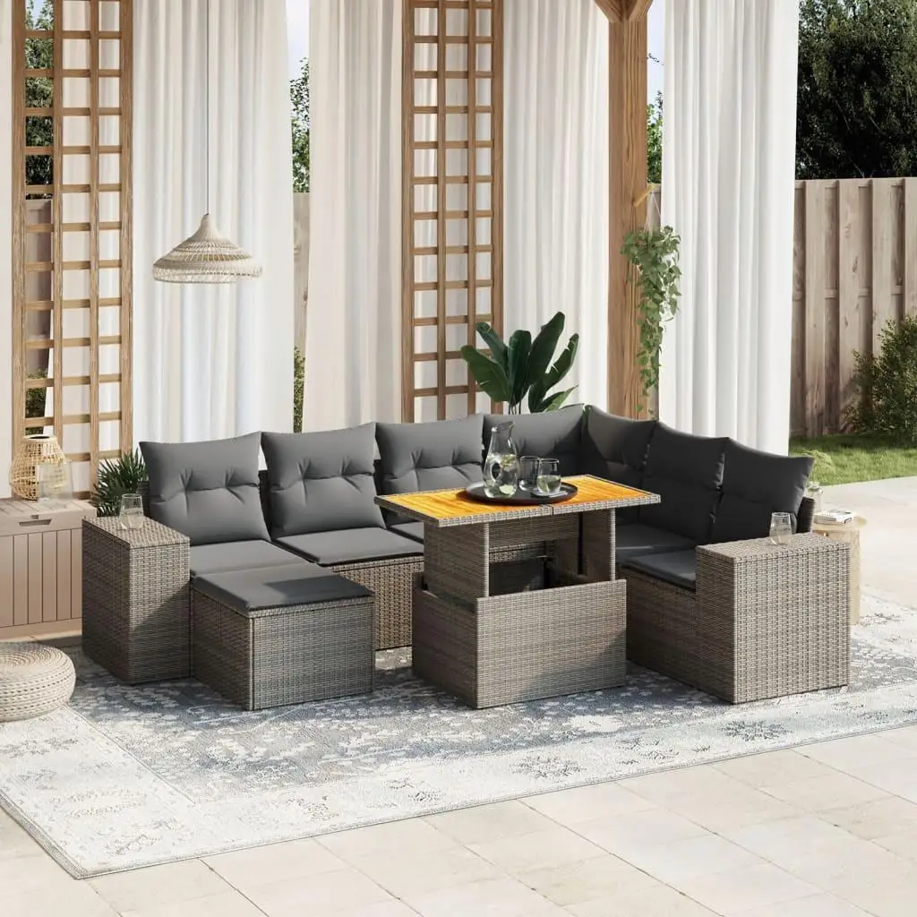 Large Grey PE Rattan Garden Sofa Set with Adjustable Armrests Perfect for Patio Outdoor Relaxing Furniture
Large Grey PE Rattan Garden Sofa Set with Adjustable Armrests Perfect for Patio Outdoor Relaxing Furniture
