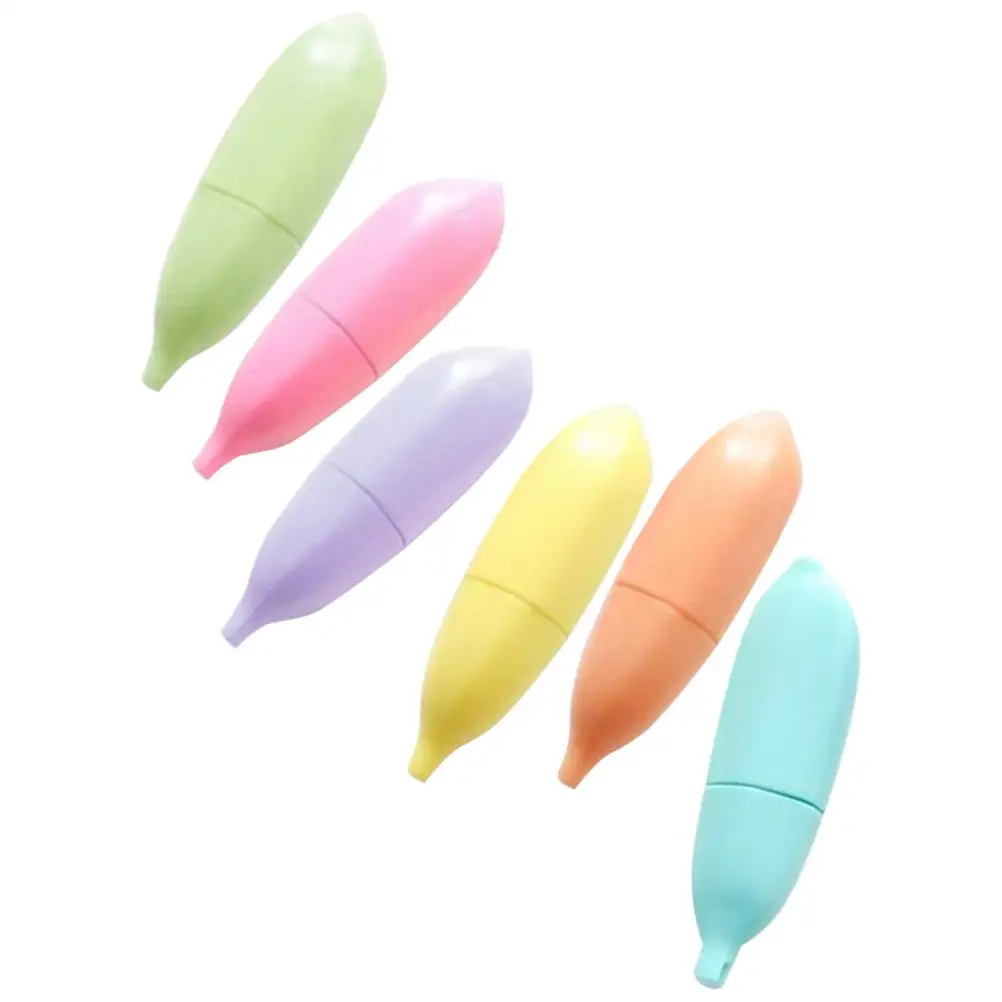 6 Pcs Fluorescent Highlighter Banana Shaped Pens 6 Colors Water Based Pigments Long Lasting Beautiful Color Rich Matching
6 Pcs Fluorescent Highlighter Banana Shaped Pens 6 Colors Water Based Pigments Long Lasting Beautiful Color Rich Matching