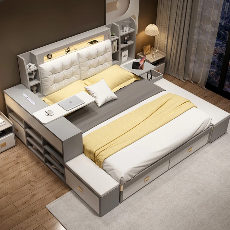 Elegant King Size Double Bed Simple Storage Modern Comferter Loft Bed Adults White Camas De Dormitorio Bedroom Furniture
Elegant King Size Double Bed Simple Storage Modern Comferter Loft Bed Adults White Camas De Dormitorio Bedroom Furniture
