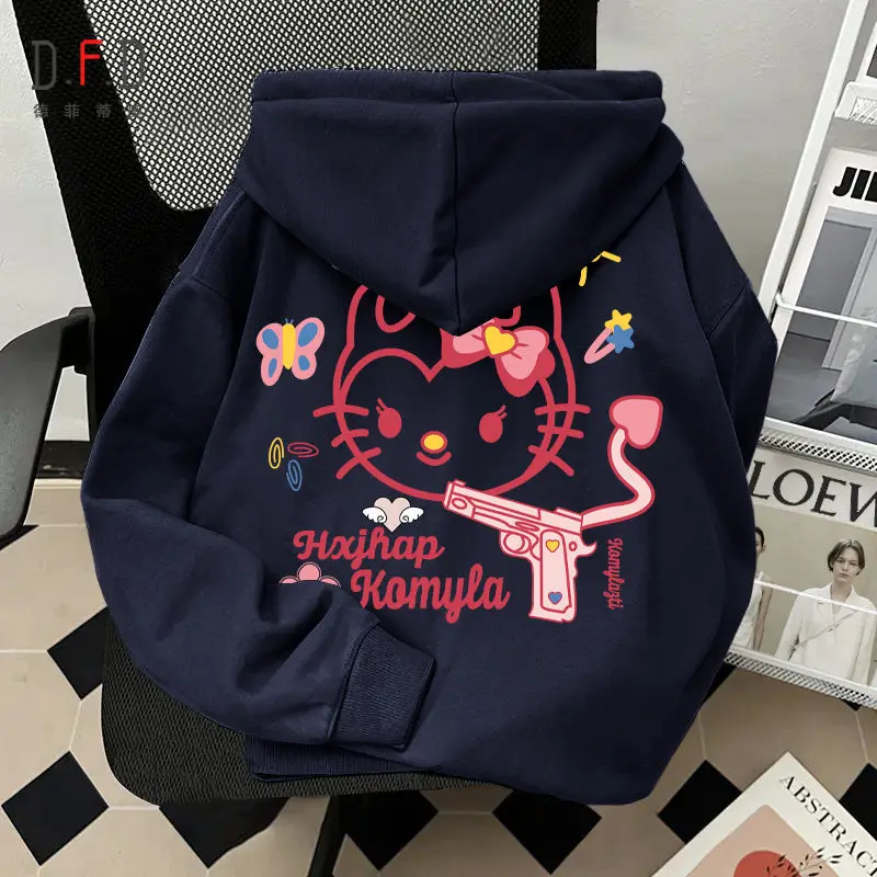 Популярная толстовка с капюшоном Sanrio Hellokitty для девочек, осенне-зимняя свободная бархатная и утолщенная повседневная куртка для пар
Популярная толстовка с капюшоном Sanrio Hellokitty для девочек, осенне-зимняя свободная бархатная и утолщенная повседневная куртка для пар