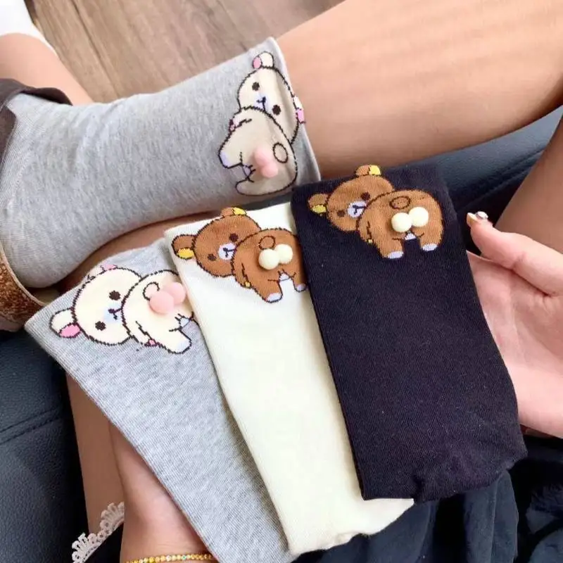 Kawaii Rilakkuma Bear 3d Soft Pinched Buttocks Mid Socks Unisex Cartoon Cute Crew Socks Breathable Fashion Casual Socks Gifts
Kawaii Rilakkuma Bear 3d Soft Pinched Buttocks Mid Socks Unisex Cartoon Cute Crew Socks Breathable Fashion Casual Socks Gifts