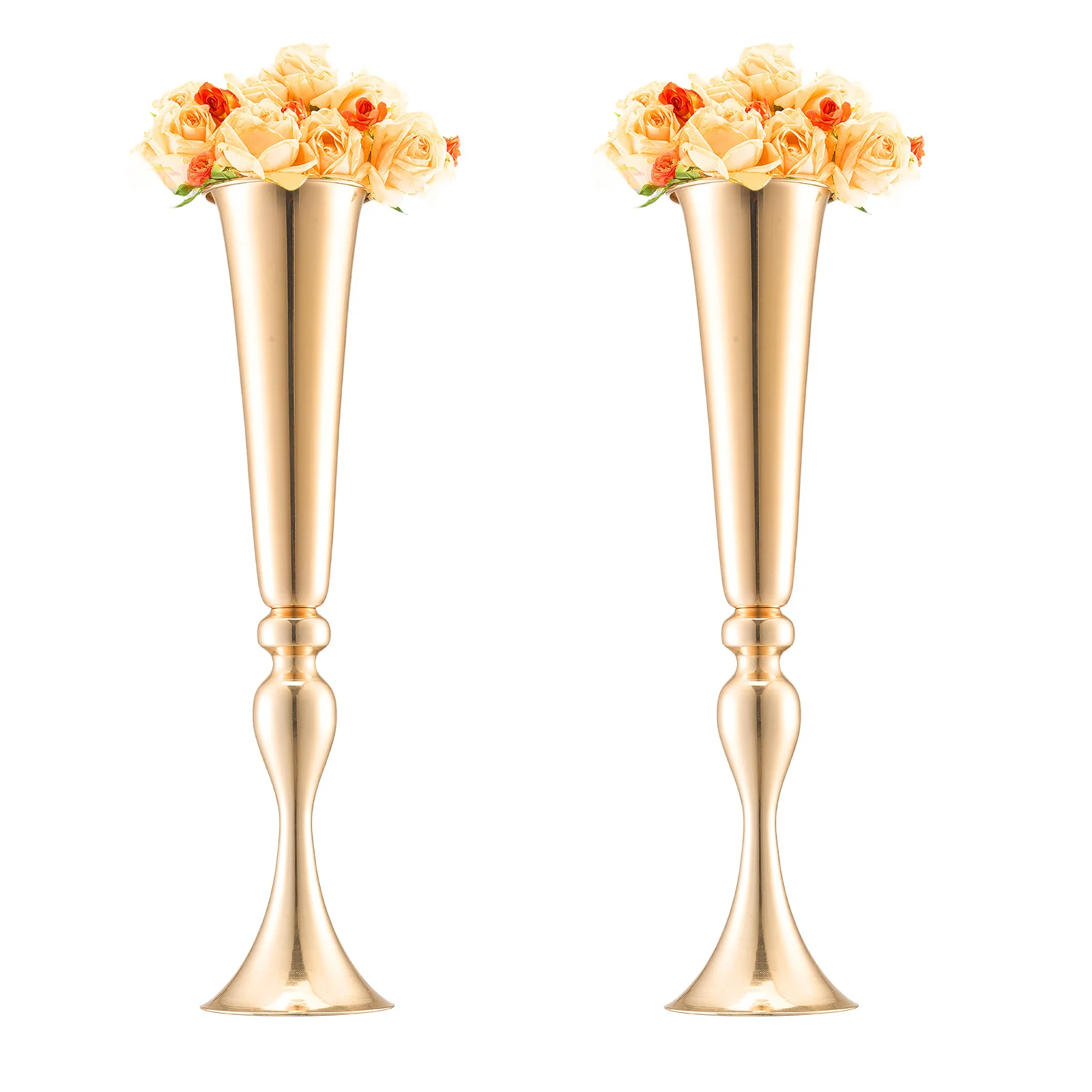 Elegant Gold-Tone Trumpet-Shaped Tall Flower Vases – Set of 2 or 10, Available in 43 cm and 56 cm Heights (16.9” / 22.05”) for Table Centerpieces
Elegant Gold-Tone Trumpet-Shaped Tall Flower Vases – Set of 2 or 10, Available in 43 cm and 56 cm Heights (16.9” / 22.05”) for Table Centerpieces