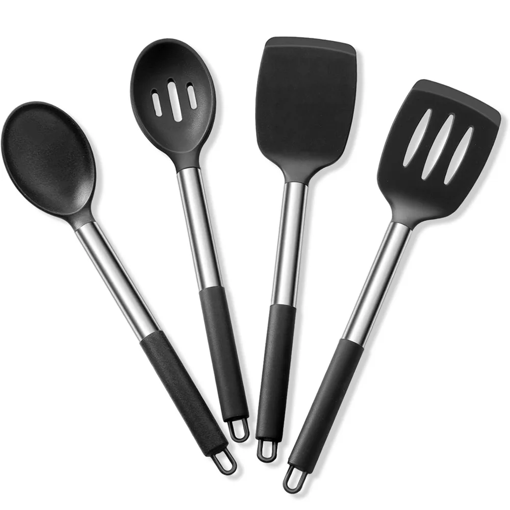 4 Pieces Silicone Spatula Kitchen Cooking Utensils Stainless Steel Tight Spatula Leaky Spatula Non-stick Cookware Kitchen Tools
4 Pieces Silicone Spatula Kitchen Cooking Utensils Stainless Steel Tight Spatula Leaky Spatula Non-stick Cookware Kitchen Tools