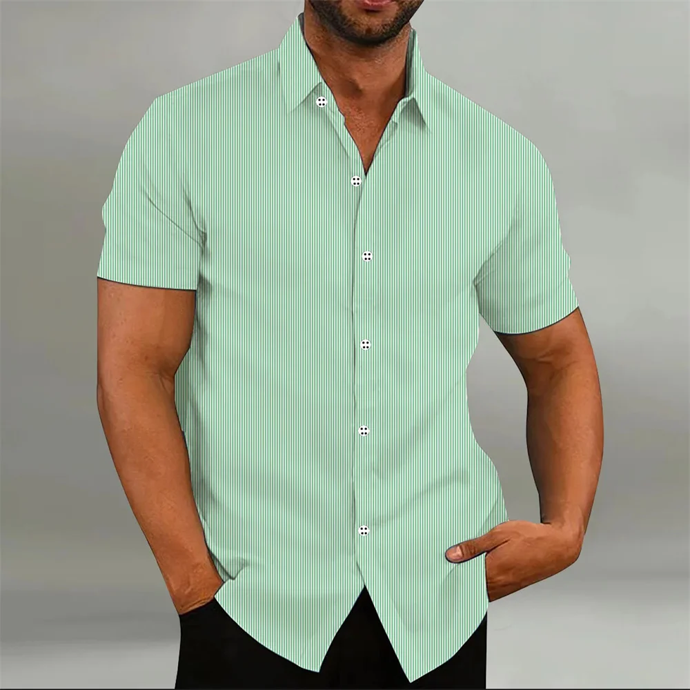 Men's Fashion Loose Striped Shirt 9 Color Shirt Casual Breathable Lapel Button Short Sleeve Shirt Top Comfortable Soft Fabric
Men's Fashion Loose Striped Shirt 9 Color Shirt Casual Breathable Lapel Button Short Sleeve Shirt Top Comfortable Soft Fabric