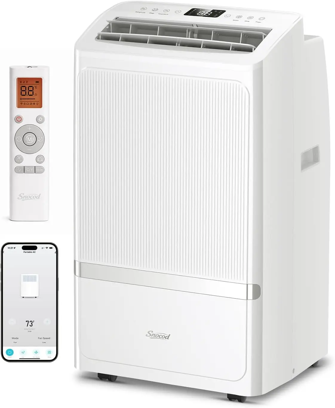 16000 BTU Portable AC Unit, Cools Up to 800 Sq Ft, 40 dB Quiet Operation, Free-Standing Design with Drainage-Free Cooling, Fan, and Dehumidifier Functions, Sleep Mode, App & Remote Control, Includes Installation Kit, White
16000 BTU Portable AC Unit, Cools Up to 800 Sq Ft, 40 dB Quiet Operation, Free-Standing Design with Drainage-Free Cooling, Fan, and Dehumidifier Functions, Sleep Mode, App & Remote Control, Includes Installation Kit, White