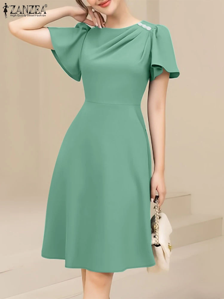 ZANZEA Elegant Women Dresses 2025 Summer Dress Fashion Short Sleeve Work OL Sundress Casual Party Knee-length Vestido Robe Femme
ZANZEA Elegant Women Dresses 2025 Summer Dress Fashion Short Sleeve Work OL Sundress Casual Party Knee-length Vestido Robe Femme