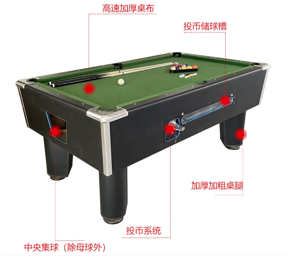 Coin-operated 8-foot pool table 2.4-meter large pool table American black eight pool table
Coin-operated 8-foot pool table 2.4-meter large pool table American black eight pool table