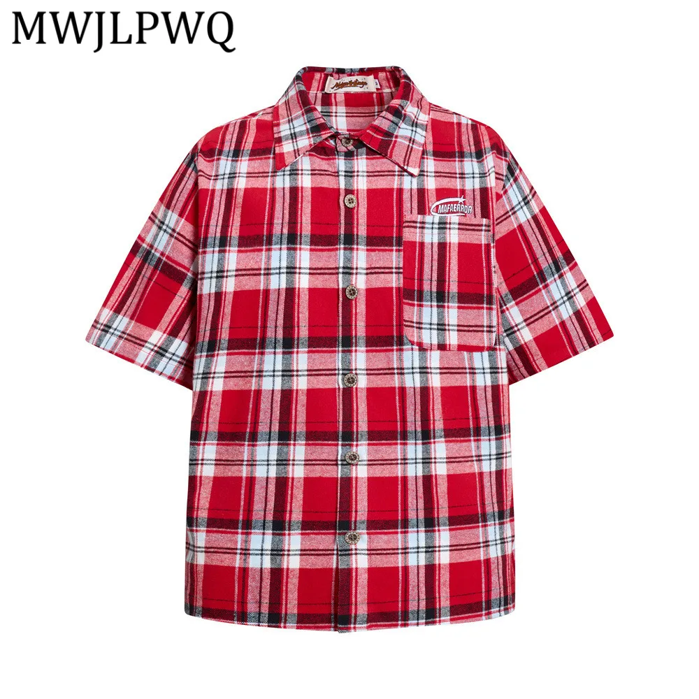 MWJLPWQ American-Style High Street Plaid Shirt Men‘s Loose Casual Clothing Spring Summer Trendy Mid-Sleeve Lapel Tops 16438
MWJLPWQ American-Style High Street Plaid Shirt Men‘s Loose Casual Clothing Spring Summer Trendy Mid-Sleeve Lapel Tops 16438