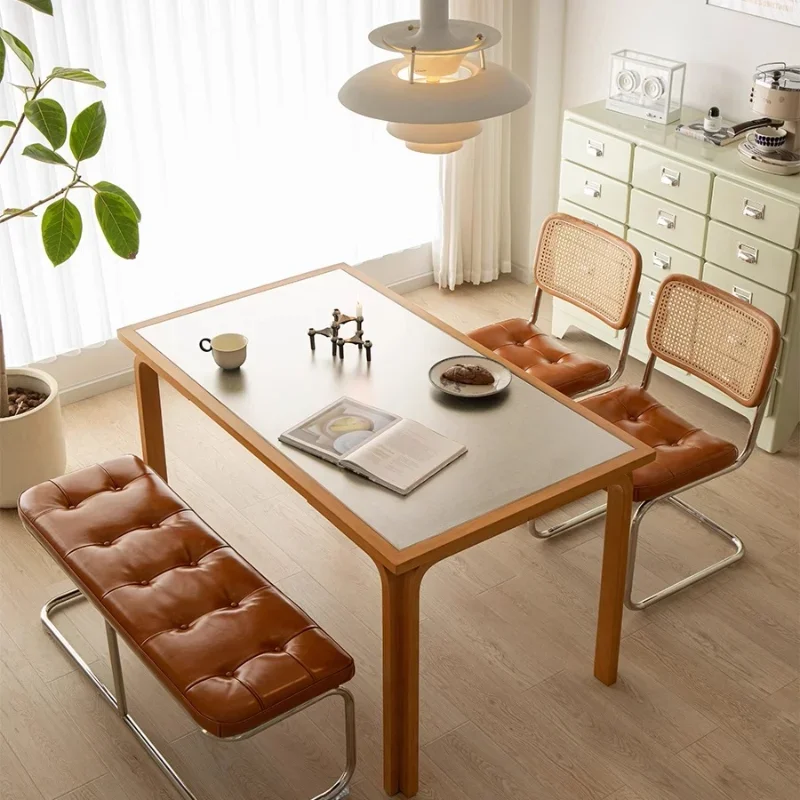 Medieval solid wood rock slab dining table household small apartment desk Nordic restaurant dining table rectangular dining
Medieval solid wood rock slab dining table household small apartment desk Nordic restaurant dining table rectangular dining