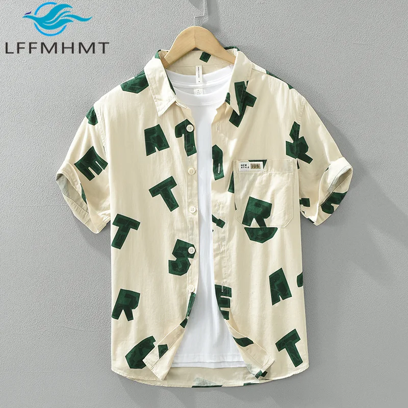 8015 Creative Letter Print Casual Loose 100% Cotton Premium Men Shirt Summer Fashion Short Sleeve Japan Style Blouse With Pocket
8015 Creative Letter Print Casual Loose 100% Cotton Premium Men Shirt Summer Fashion Short Sleeve Japan Style Blouse With Pocket