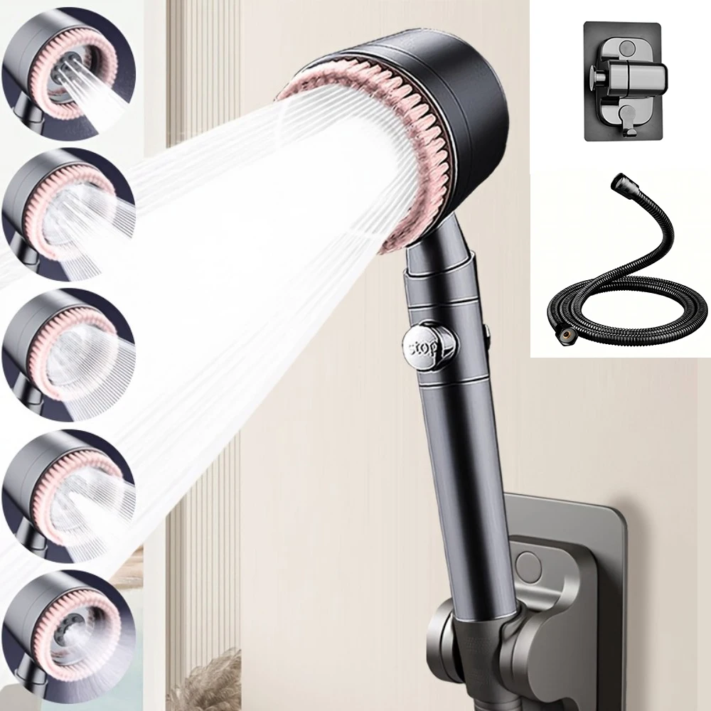 Scratch Resistant High Pressure Spa Bath Nozzle 5 Modes Filter Shower Head One-Key Stop Water Handheld Turbocharged Showerhead
Scratch Resistant High Pressure Spa Bath Nozzle 5 Modes Filter Shower Head One-Key Stop Water Handheld Turbocharged Showerhead