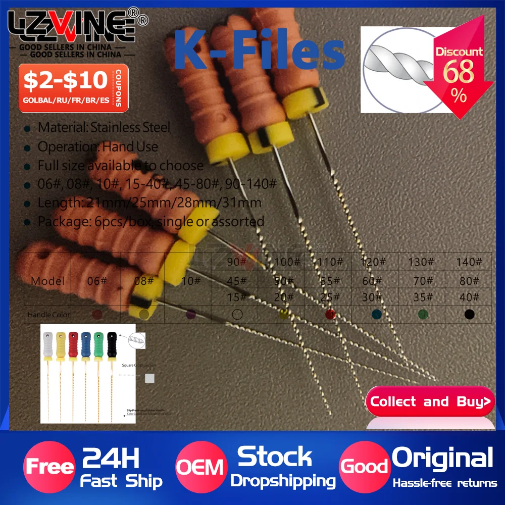 Dental Files Root Cannal Endo K File 21/25/31mm15-40# 45-80#Stainless Steel Endodontic Instruments Dentist Dentistry Odontologia
Dental Files Root Cannal Endo K File 21/25/31mm15-40# 45-80#Stainless Steel Endodontic Instruments Dentist Dentistry Odontologia