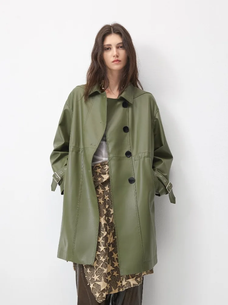 Women Genuine Leather Jacket Medium Long European American Style Real Sheepskin Coat Woman Loose Leather Trench New
Women Genuine Leather Jacket Medium Long European American Style Real Sheepskin Coat Woman Loose Leather Trench New
