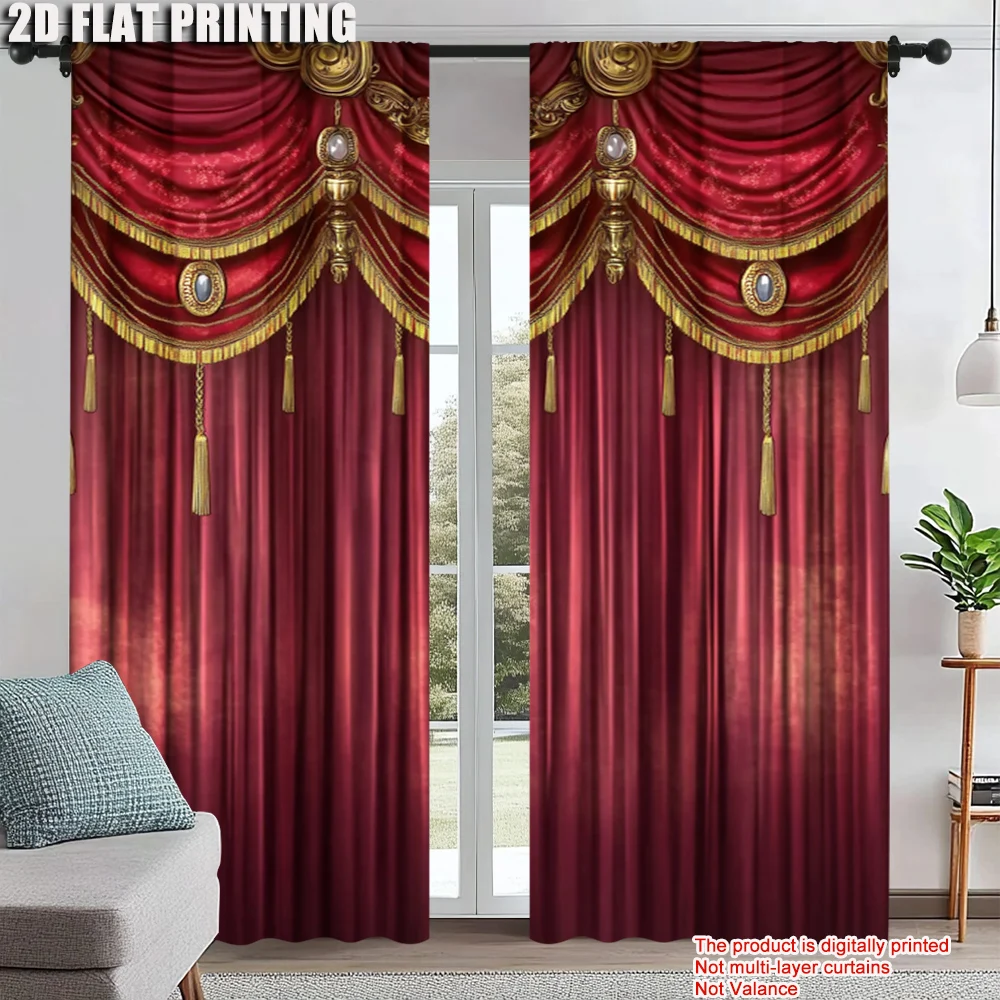 2Pcs Red Window Curtains Digital Printed Rod Pocket Design For Bedroom Living Room Office Decor Polyester Material Machine
2Pcs Red Window Curtains Digital Printed Rod Pocket Design For Bedroom Living Room Office Decor Polyester Material Machine