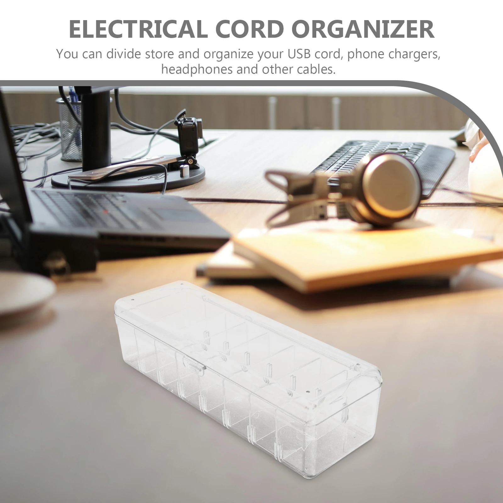 8 Compartments Cable ganizer Storage Box Transparent Flip Lid for USB Cords Chargers Headphones Office ABS Wire
8 Compartments Cable ganizer Storage Box Transparent Flip Lid for USB Cords Chargers Headphones Office ABS Wire