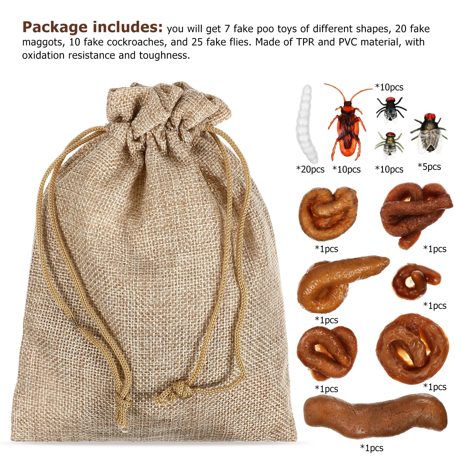 1Set Fake Poop Prank Props Realistic Set April Fools Day Trick Fake Maggots Flies Roaches for Parties Prank Props
1Set Fake Poop Prank Props Realistic Set April Fools Day Trick Fake Maggots Flies Roaches for Parties Prank Props